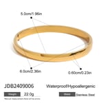 Colore oro / 1 pezzo semplice classico stile geometrico forma bracciale da donna in acciaio inossidabile placcato Colore oro  Immagine3